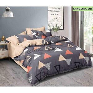 Cosee Double Bed Printed Comforter | Grey with Big Triangles