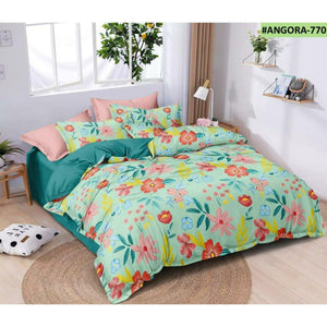 Cosee Double Bed Printed Comforter | Green Colour with Flowers and Leaves