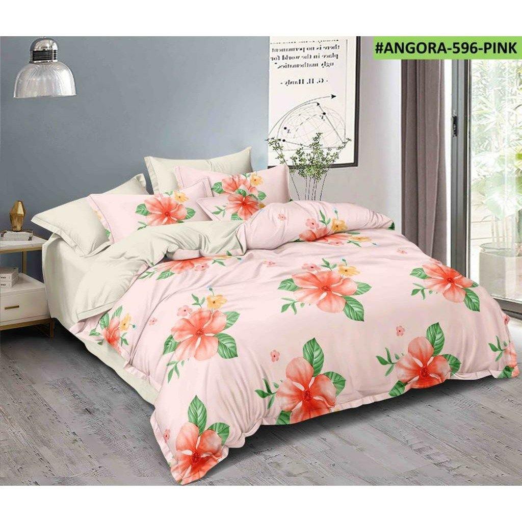 Cosee Double Bed Printed Comforter | Pink Colour with Big Flowers