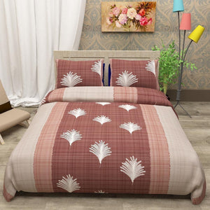 Cosee Double Bed Printed Comforter | Browinsh colour with Ferns