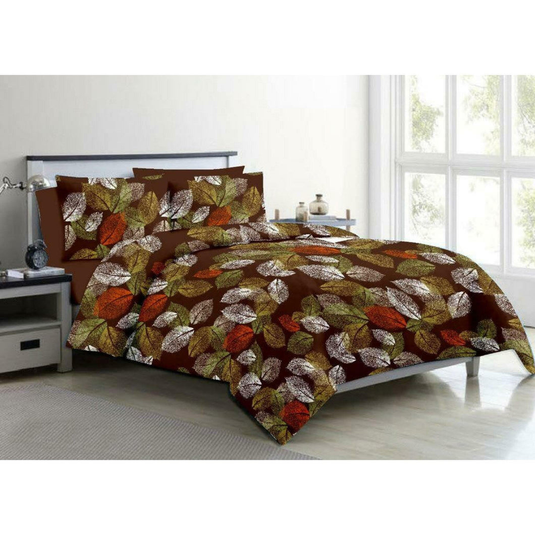 Aura Mosaic Leafs King Size Cotton Bed Sheet (275 x 305 cm)