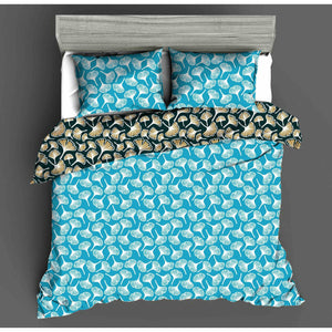 Cosee Single Bed Printed Comforter | Blue & Green Flower Petals