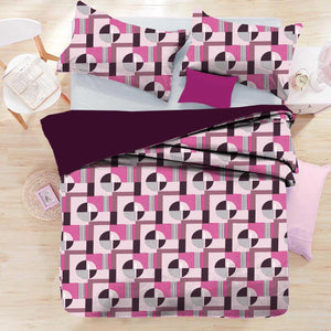 Delight Squared Circle Single Bed Sheet (152 x 228 cm) | Pink