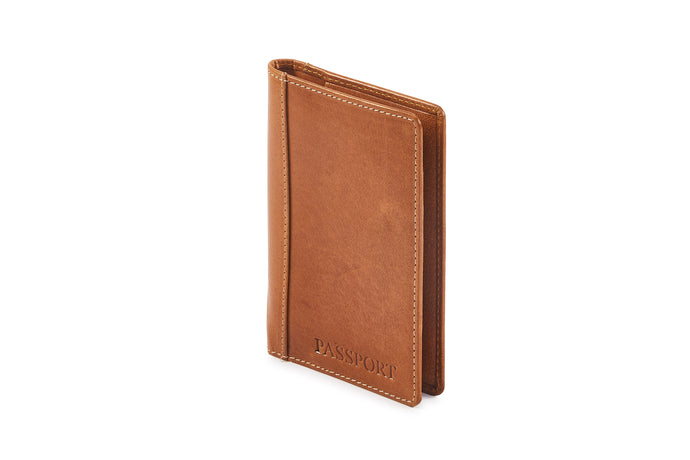 Passport Leather Holder - Honey - Tailor Your Story