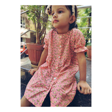 Load image into Gallery viewer, Bird Printed Summer Dress | Kids dresses for girls - Pink - Tailor Your Story
