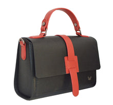 Load image into Gallery viewer, Leather Cross Body Bag - Black &amp; Red - Tailor Your Story
