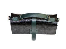 Load image into Gallery viewer, Leather Cross Body Bag - Black &amp; Green - Tailor Your Story
