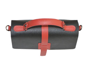 Leather Cross Body Bag - Black & Red - Tailor Your Story