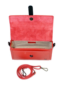 Leather Cross Body Bag - Red & Black - Tailor Your Story