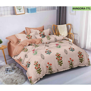 Cosee Double Bed Printed Comforter | Brownish colour with Flowers