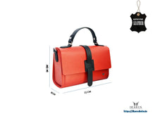 Load image into Gallery viewer, Leather Cross Body Bag - Red &amp; Black - Tailor Your Story
