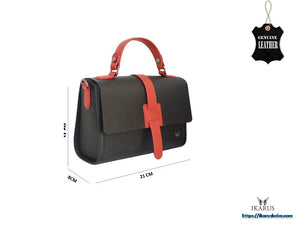 Leather Cross Body Bag - Black & Red - Tailor Your Story