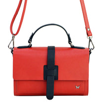 Load image into Gallery viewer, Leather Cross Body Bag - Red &amp; Black - Tailor Your Story

