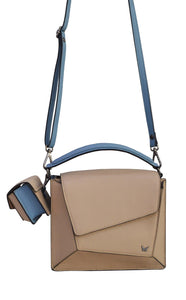 Over flap Cross Body Bag for women - Pastel Pink & Sky Blue - Tailor Your Story