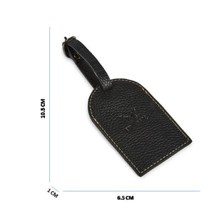 Genuine Leather Luggage Tag - Curved - Black - Tailor Your Story