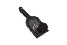 Load image into Gallery viewer, Genuine Leather Luggage Tag - Curved - Black - Tailor Your Story

