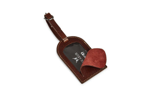 Genuine Leather Luggage Tag - Curved - Brandy - Tailor Your Story