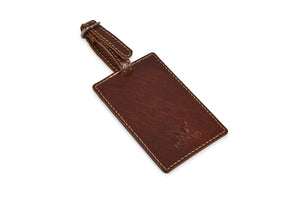 Leather Luggage Tag - Brandy - Tailor Your Story