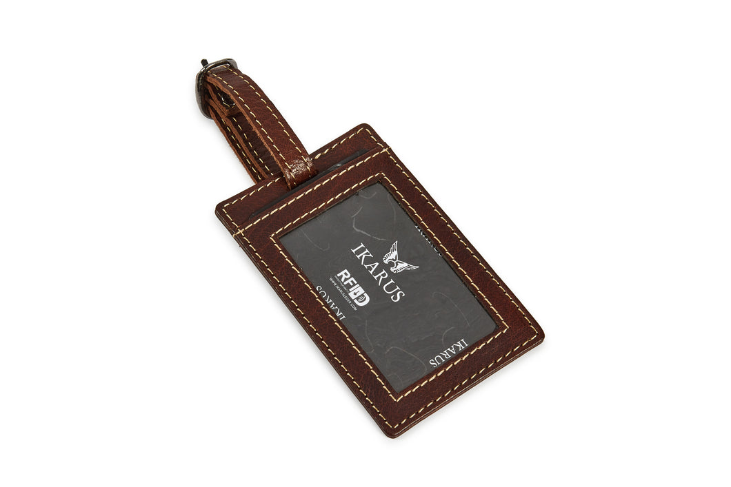 Leather Luggage Tag - Brandy - Tailor Your Story