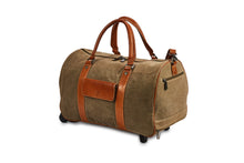 Load image into Gallery viewer, Canvas Khaki Trolley Bag - Tailor Your Story
