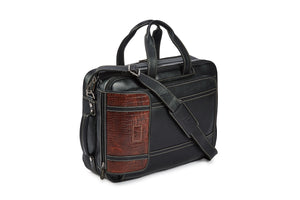 Multipurpose Convertible Leather Bag - Black & Brandy - Tailor Your Story