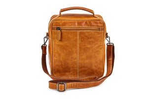 Unisex Cross Body Leather Bag - Honey - Tailor Your Story