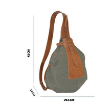 Load image into Gallery viewer, Leather Back Pack Bag - Canvas &amp; Honey - Tailor Your Story
