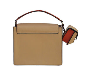 Over flap Cross Body Bag for women - Camel & Red - Tailor Your Story