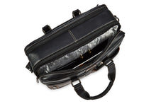 Load image into Gallery viewer, All purpose  Leather Bag - Black &amp; Brandy Croco - Tailor Your Story
