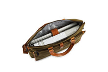 Load image into Gallery viewer, Office Laptop Leather Bag for Daily Use - Khaki &amp; Canvas - Tailor Your Story
