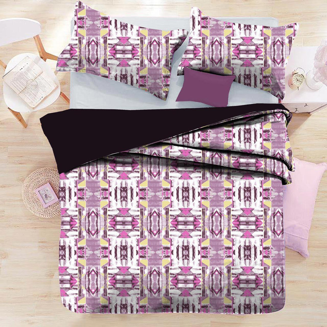 Delight Arrowed Single Size Bed Sheet | Violet