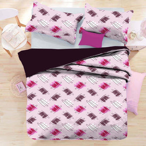 Delight Shaded Mountain Single Bed Sheet (152 x 228 cm) | Pink