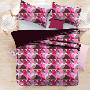 Delight Circle Abstract Single Size Bed Sheet | Pink