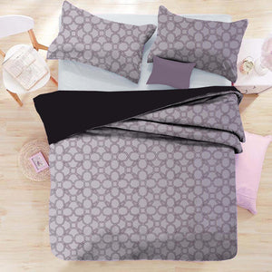 Delight Circle Stared Single Bed Sheet (152 x 228 cm) | Pale Violet