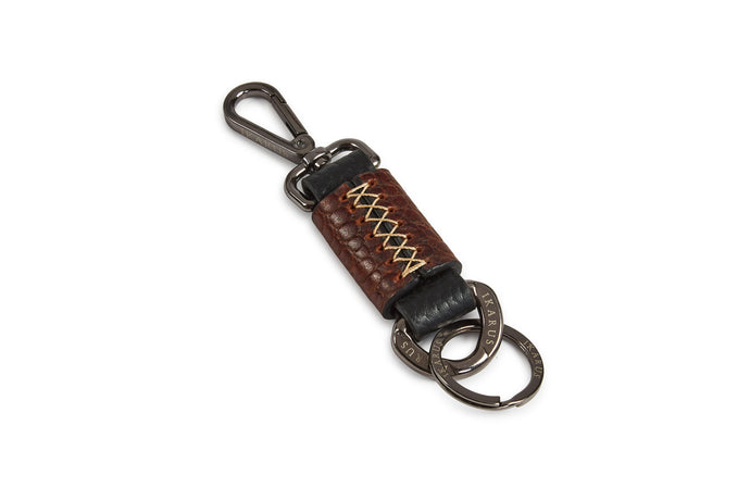 Dog Clip Key Chain Holder -  Black & Brandy - Tailor Your Story