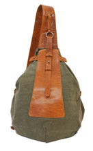 Load image into Gallery viewer, Leather Back Pack Bag - Canvas &amp; Honey - Tailor Your Story

