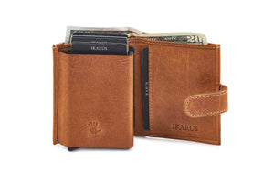 Men's Vertical Wallet with Flap | Honey | 100% Genuine Leather - Tailor Your Story
