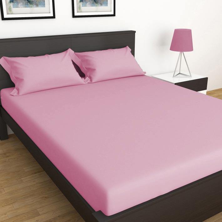 Fitted Bed Sheet|Queen Size |Light Pink