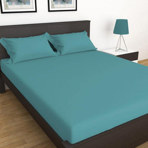 Fitted Bed Sheet|Queen Size |Dark Cyan