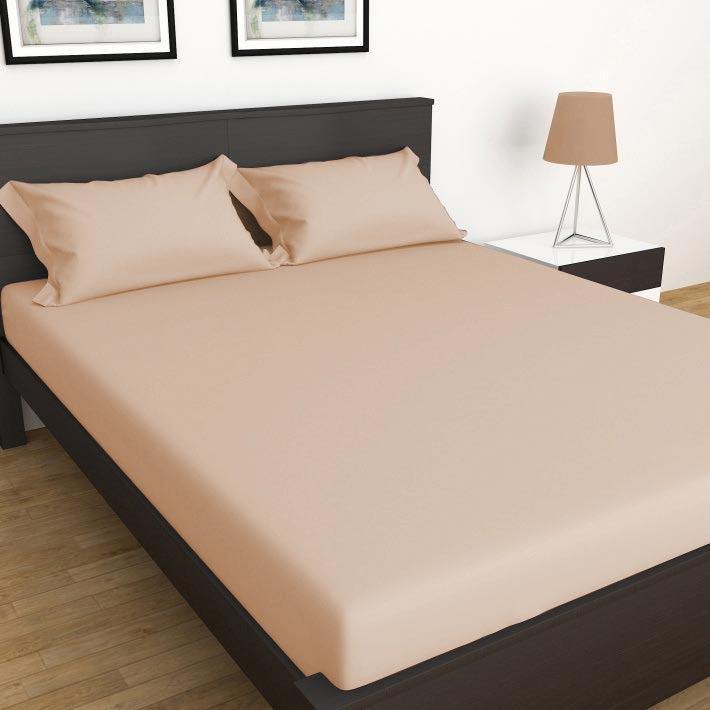 Fitted Bed Sheet|King Size |Browny Orange