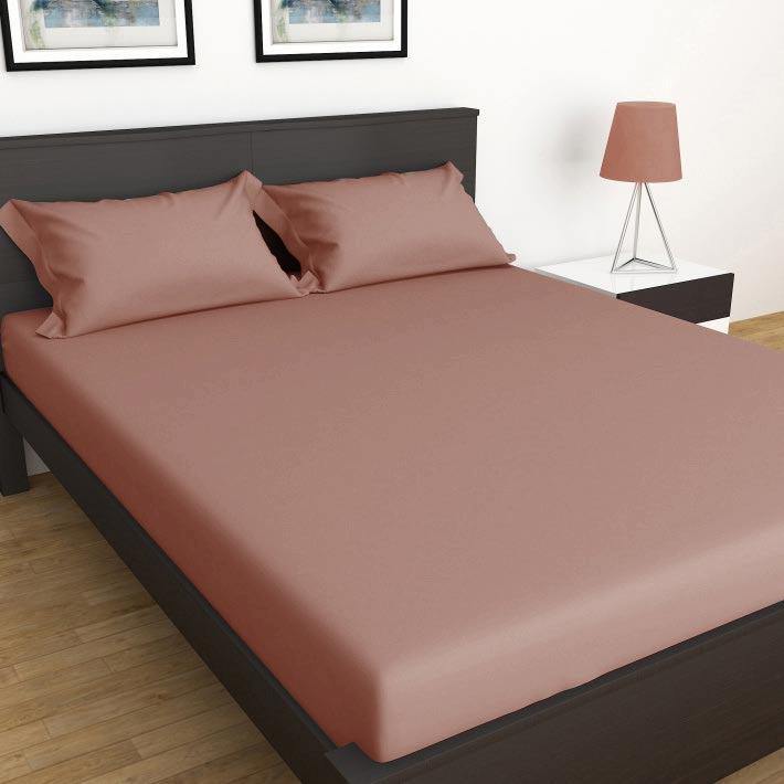 Fitted Bed Sheet|King Size |Biscuit Brown