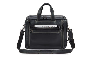 Multipurpose Convertible Leather Bag - Black & Brandy - Tailor Your Story