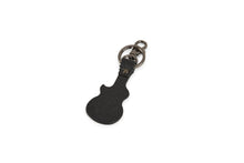 Load image into Gallery viewer, Guitar - Leather Key Chain - Black - Tailor Your Story
