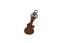 Load image into Gallery viewer, Guitar - Leather Key Chain - Black &amp; Brandy - Tailor Your Story
