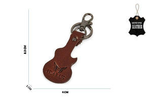 Guitar - Leather Key Chain - Brandy - Tailor Your Story