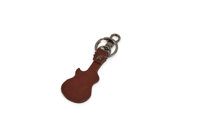 Guitar - Leather Key Chain - Brandy - Tailor Your Story