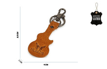 Load image into Gallery viewer, Guitar - Leather Key Chain -Honey - Tailor Your Story

