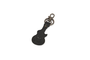 Guitar - Leather Key Chain - Black - Tailor Your Story