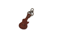 Load image into Gallery viewer, Guitar - Leather Key Chain - Brandy - Tailor Your Story
