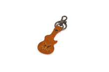 Load image into Gallery viewer, Guitar - Leather Key Chain -Honey - Tailor Your Story
